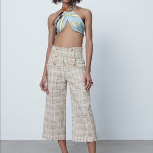 NWT Zara Buttoned Straight Leg Culottes